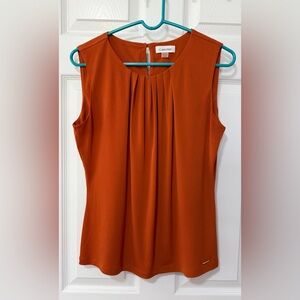Calvin Klein Vibrant Orange Sleeveless Blouse